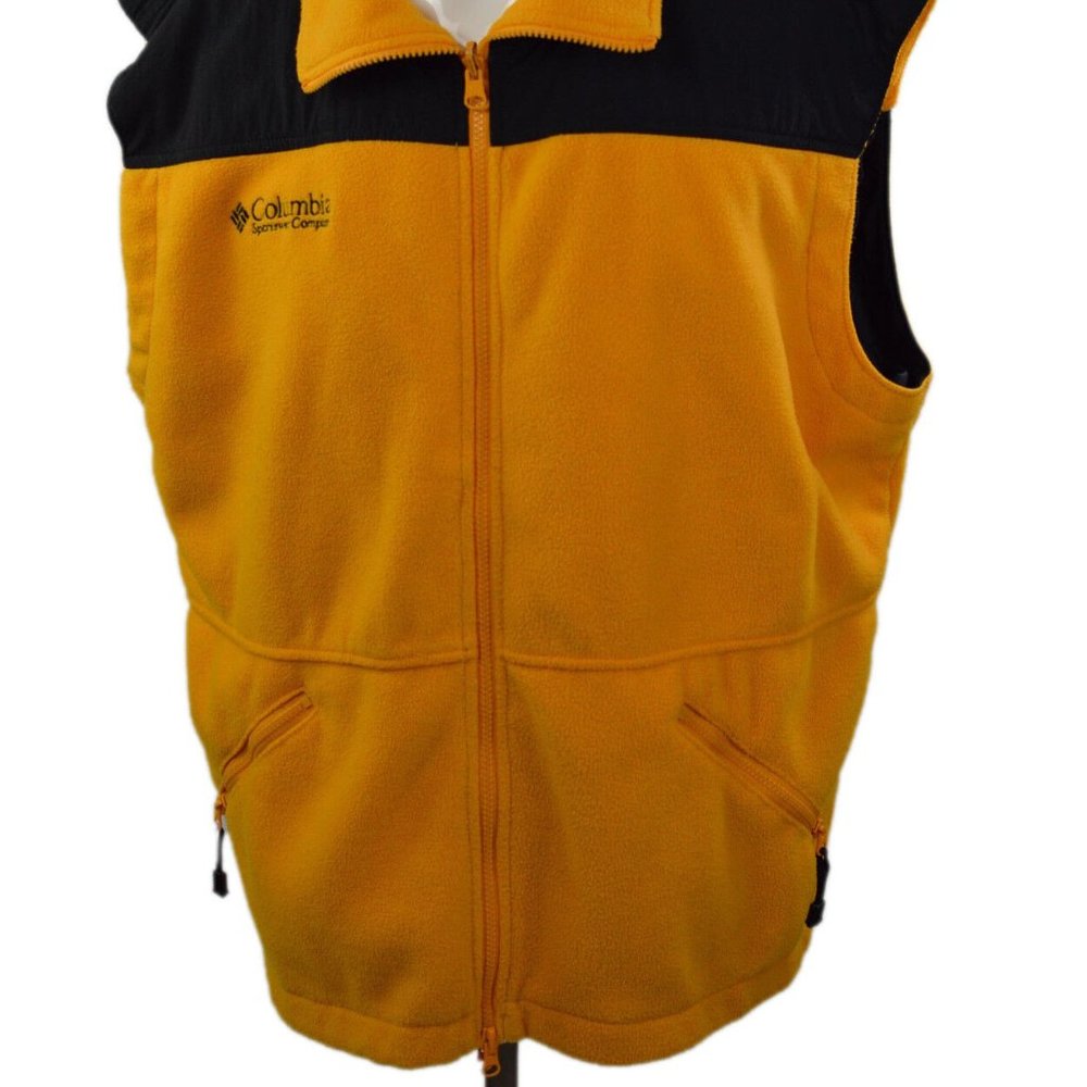 Columbia Sportswear Men's Vest Fleece Large Double Zippered 2  Pockets Japan